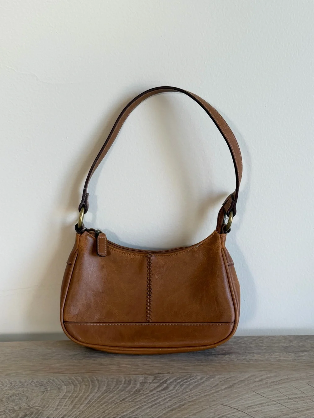 Everyday Cognac Leather Shoulder Bag for Women